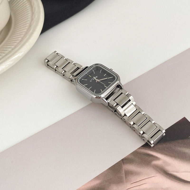 Minimalist Small Square Stainless Steel Watch DP25E435