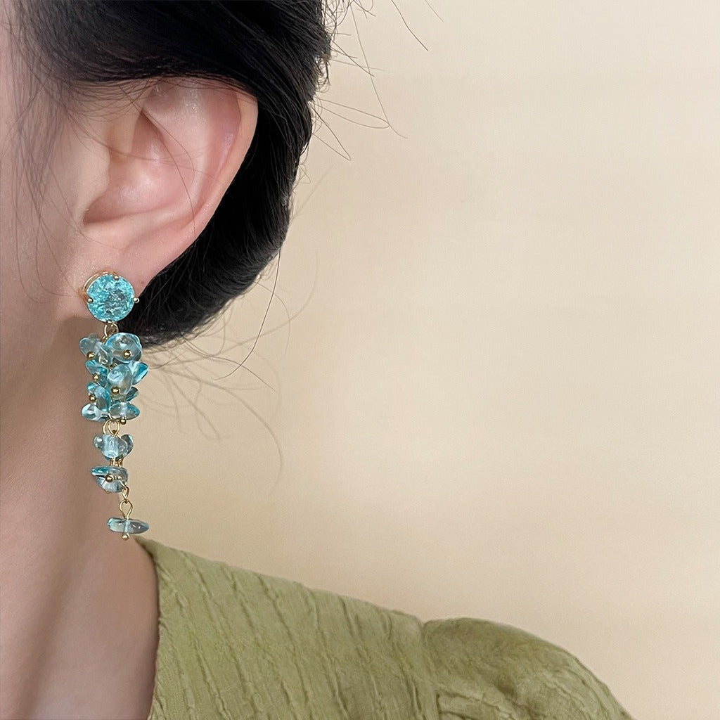 Transparent Glass Beaded Earrings - DippedShop Wholesale - #2419