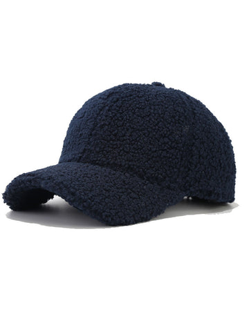 Trendy Solid Color Lamb Wool Baseball Cap DP25H710