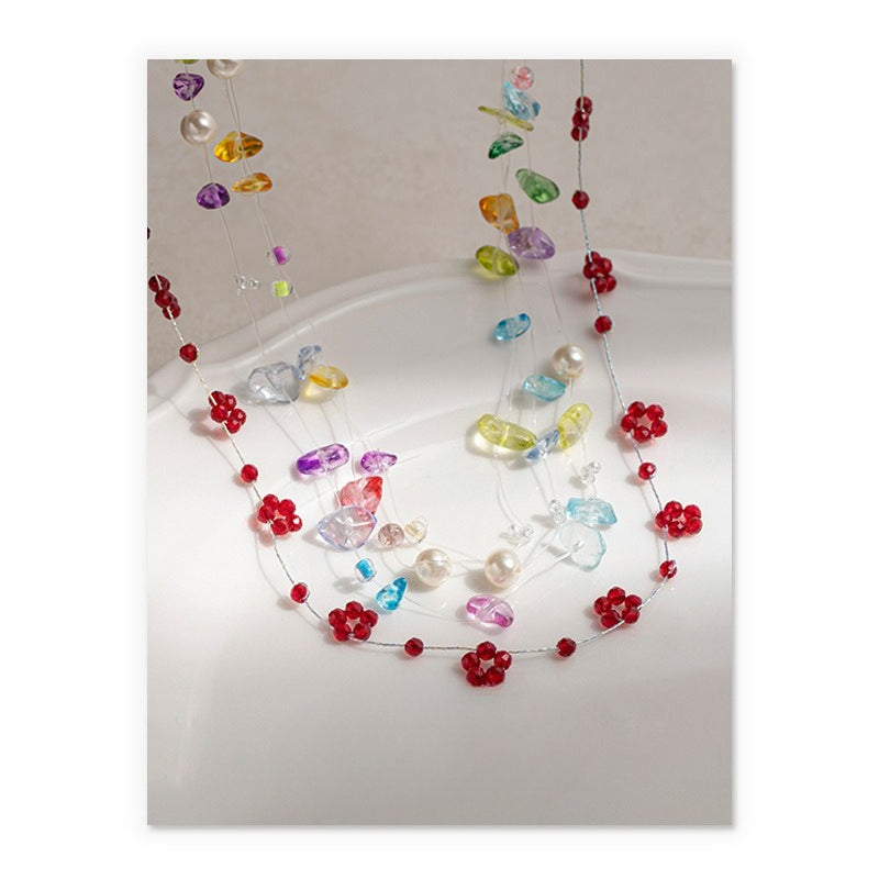 Multi-Layer Beaded Choker Necklace - DippedShop Wholesale - #9667