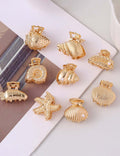 Cute Gold Sea Conch Mini Hair Claw MK2MBEP6W6HCP372