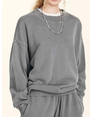 Round Neck Loose Long Sleeve Sweatshirt DP25E573