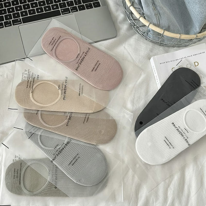 Simple Solid Color No Show Socks DP25H753