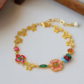 Vintage Gold Flower Bracelet - DippedShop Wholesale - #4547
