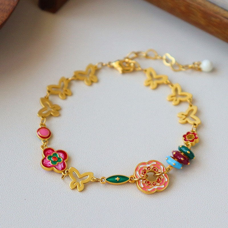 Vintage Gold Flower Bracelet - DippedShop Wholesale - #4547