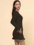 Floral Slim Knit Mini Dress - DippedShop Wholesale - #5395
