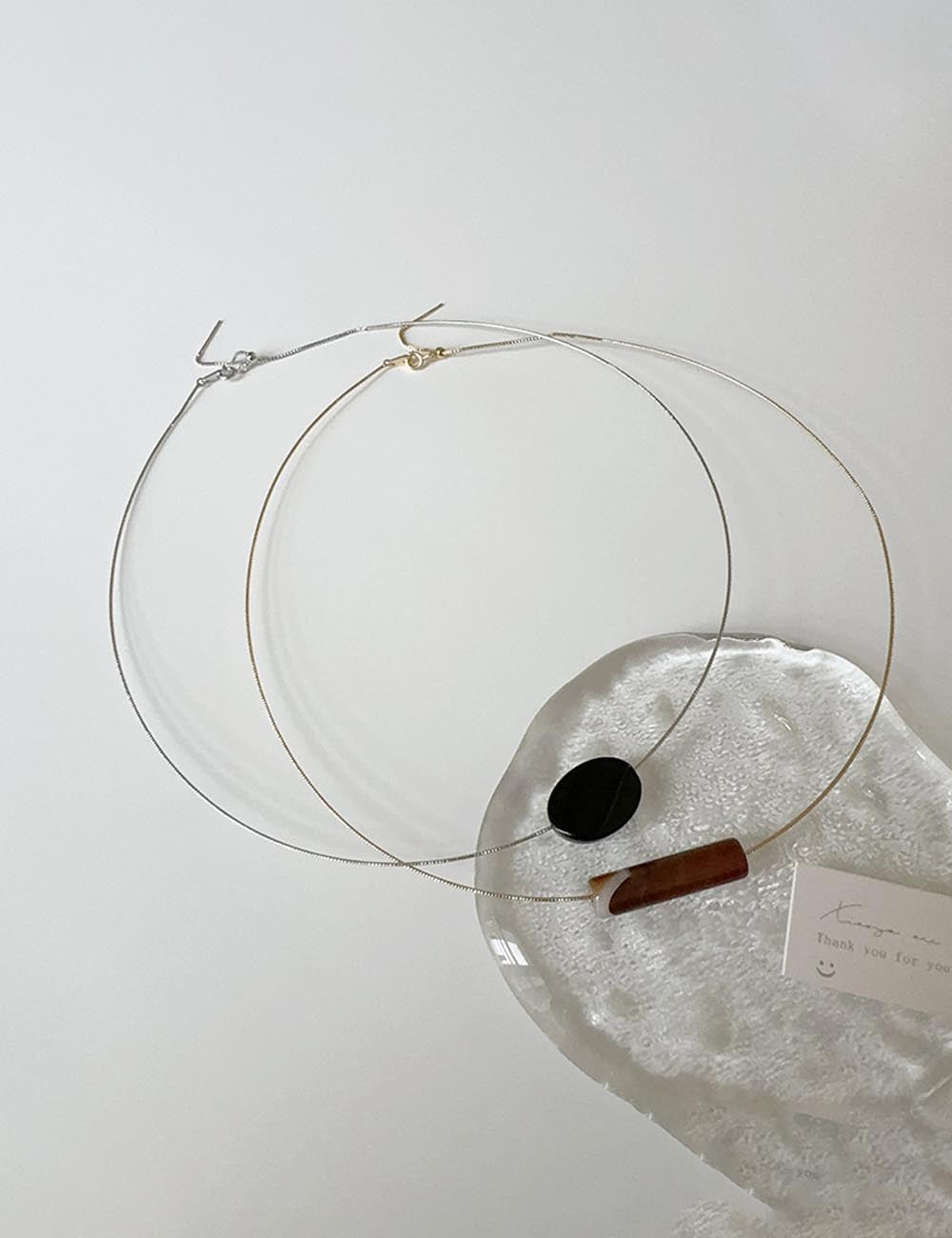 Minimalist Resin Pendant Chain Choker Necklace DP25F841