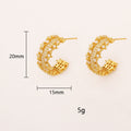 Gold Plated C-Shaped Stud Earrings - DippedShop Wholesale - #4083