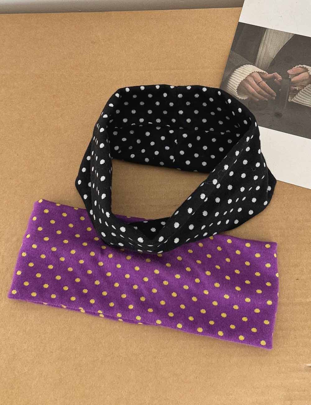 Polka Dot Color Block Headband - DippedShop Wholesale - #3315