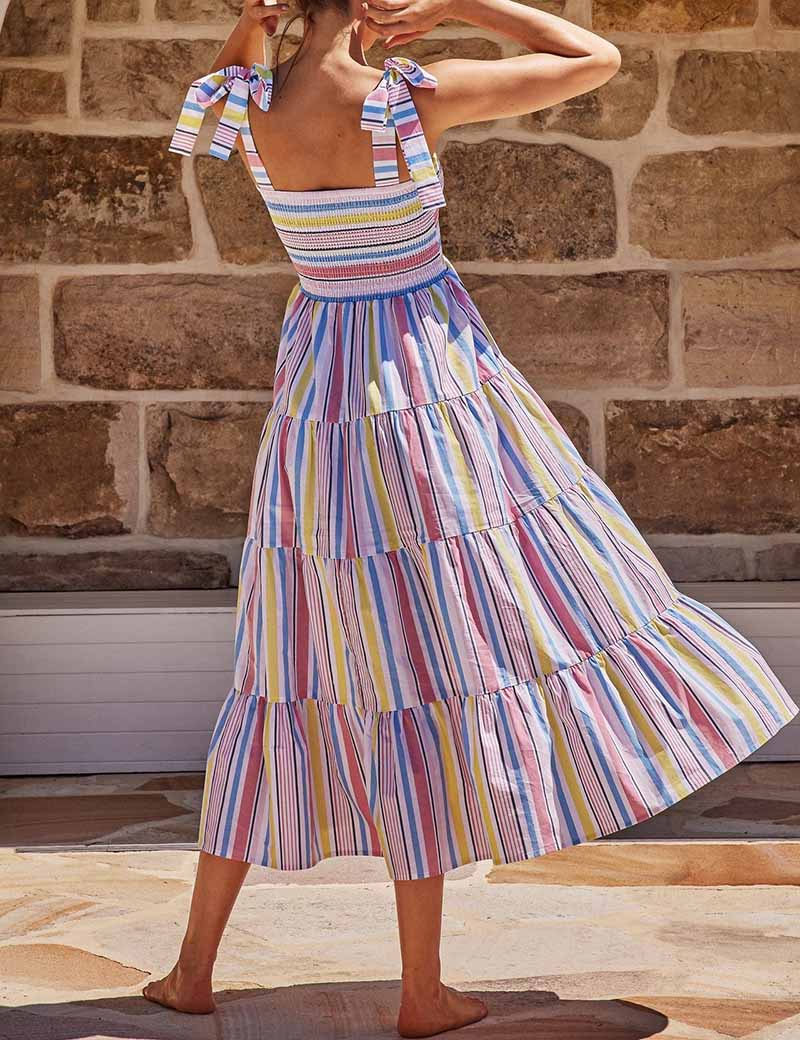 Floral Print Strap Shoulder Maxi Dress DP25D665