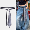 Faux Leather Silk Scarf Belt - DippedShop Wholesale - #2707