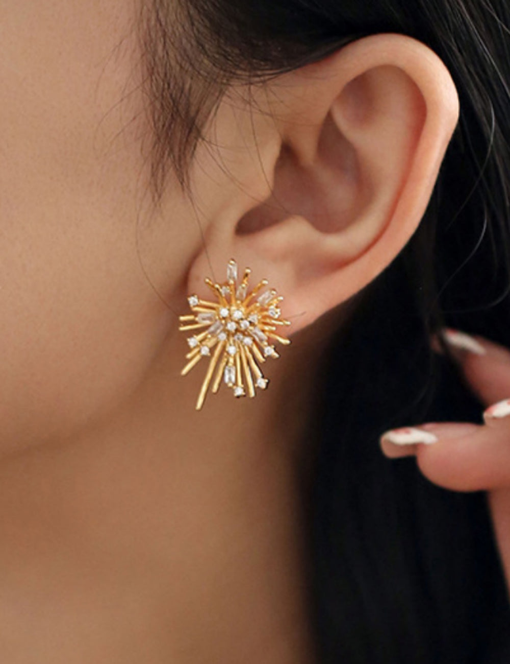 Geometrical Diamond Fireworks Earrings DPJE2