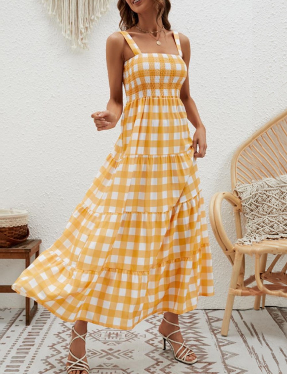 Color Block Striped Simple Spaghetti Dress DP25A517