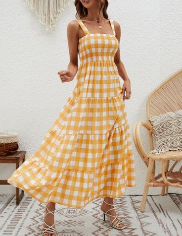 Color Block Striped Simple Spaghetti Dress DP25A517