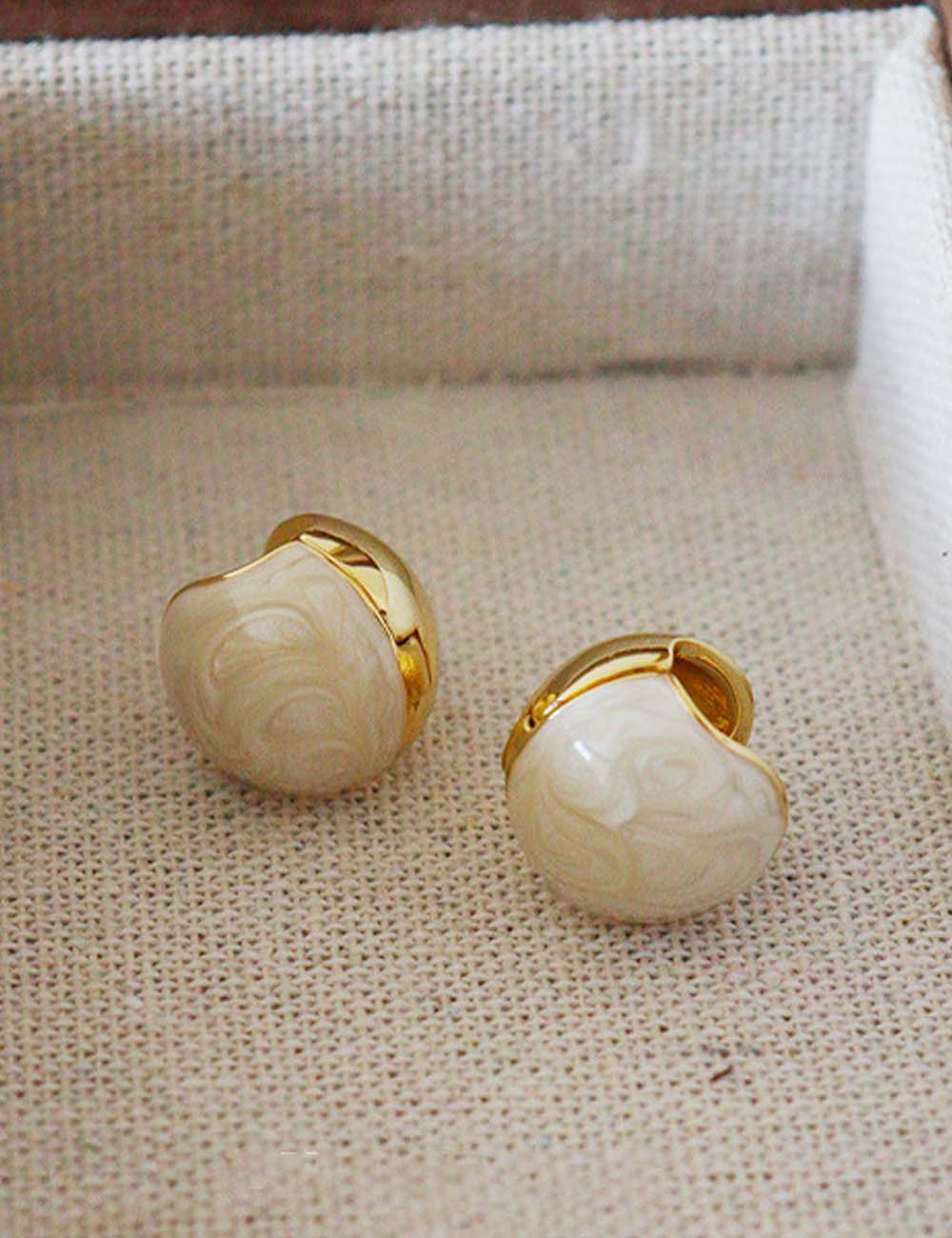 Luxury Round Drip Glaze Stud Earrings DP25E733