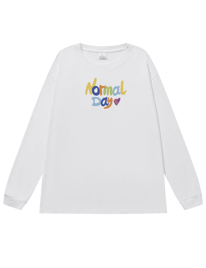 Colorful Letter Round Neck Loose T-Shirt DP25D668