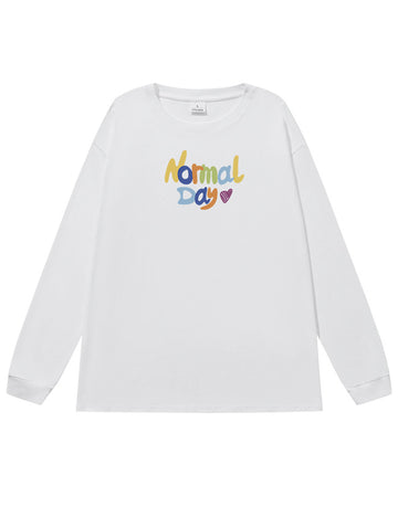 Colorful Letter Round Neck Loose T-Shirt DP25D668