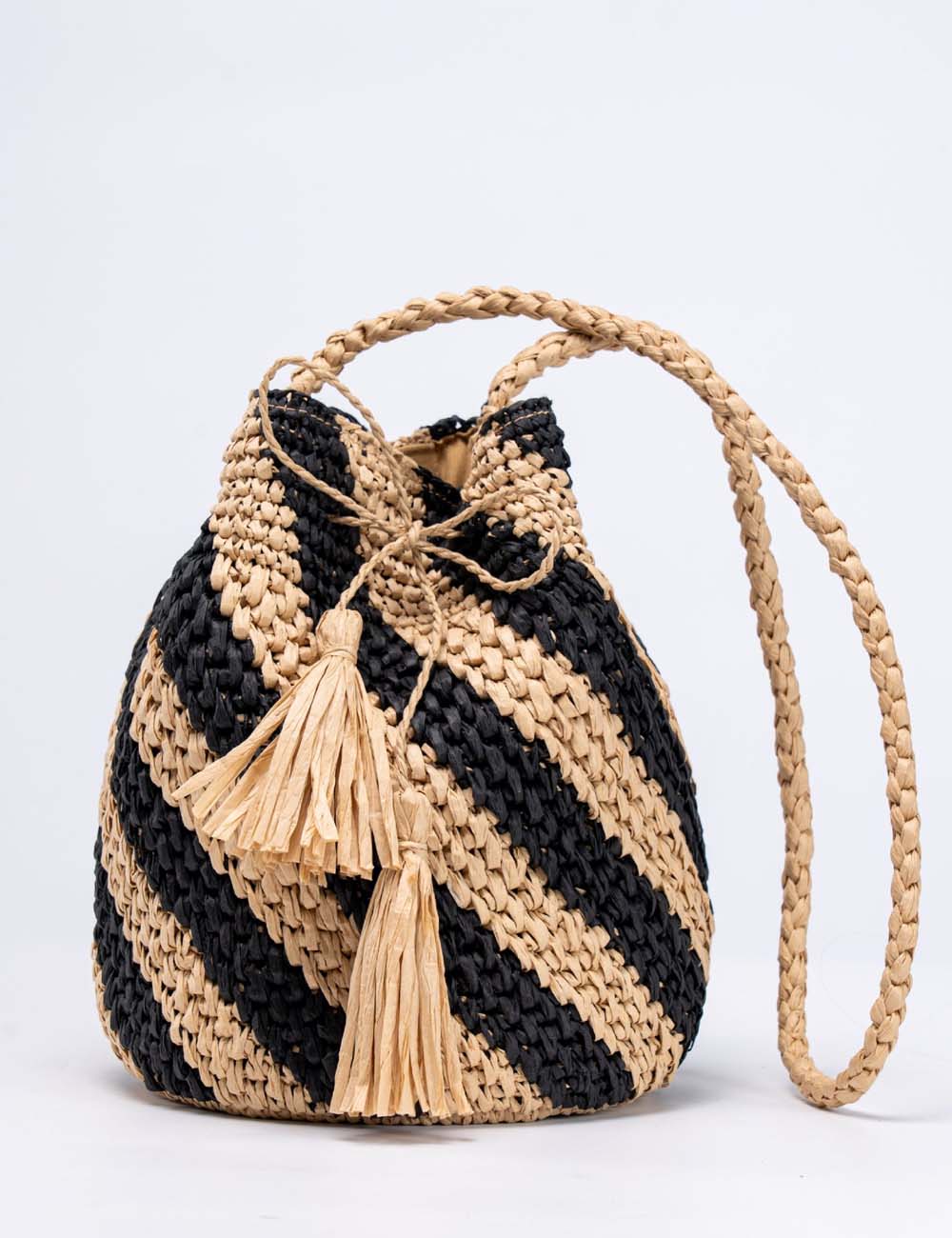 Color Block Woven Shoulder Bag - DippedShop Wholesale - #1075