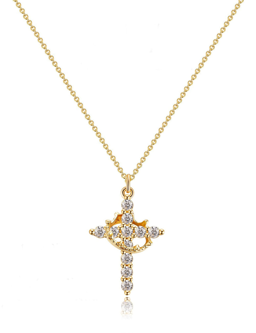 Gold Plated Cross Necklace - DippedShop Wholesale - #9011