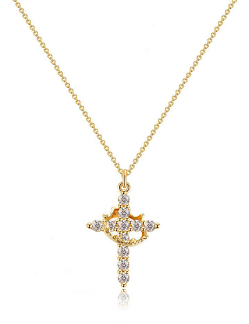 Gold Plated Cross Necklace - DippedShop Wholesale - #9011
