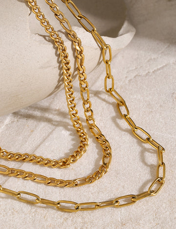 Triple Layers Stacking Chain Necklace DPJN56