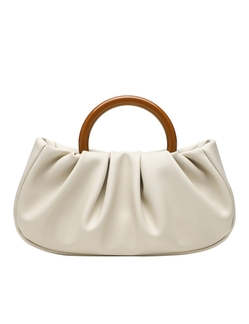 Stylish Ruched Cloud Round Handle Evening Handbag DP25F707