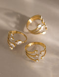 Chic Gold Cubic Zirconia Geome - DippedShop Wholesale - #6947