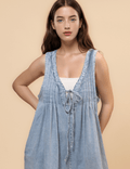 Sleeveless Denim Jumpsuit - DippedShop Wholesale - #9683