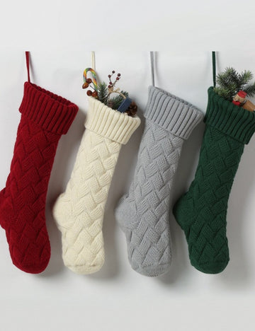 Knitted Christmas Stocking Gift Bag Decor Hanging DPDH1801