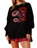 Sequins Lip Sweatshirt - DippedShop Wholesale - #8979
