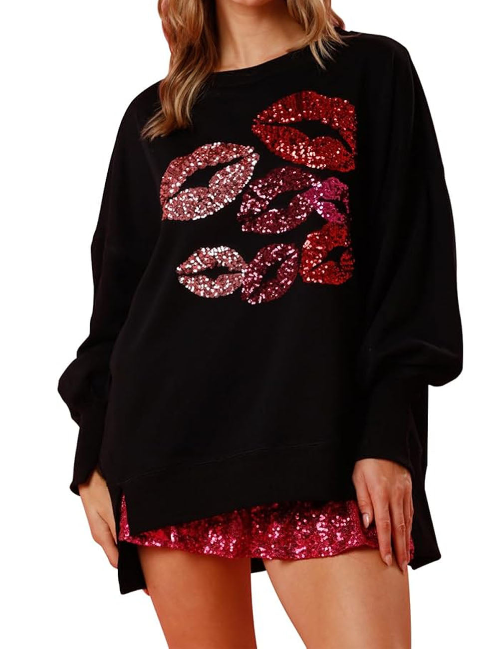 Sequins Lip Sweatshirt - DippedShop Wholesale - #8979
