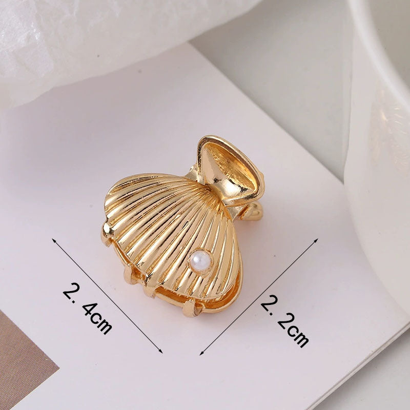 Cute Gold Sea Conch Mini Hair Claw MK2MBEP6W6HCP372