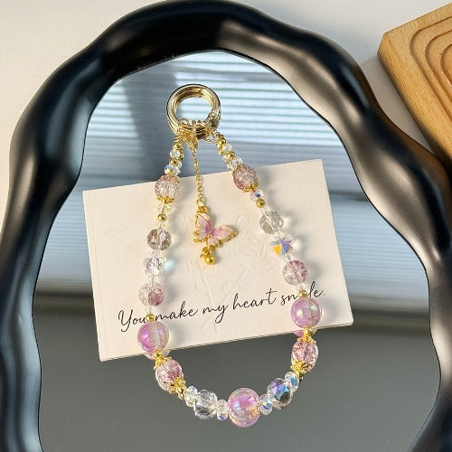 Chic Butterfly Crystal Beaded Charms Keychain DP25C792
