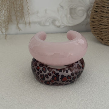 Leopard Geometric Acrylic Resin Bracelets DP25B566