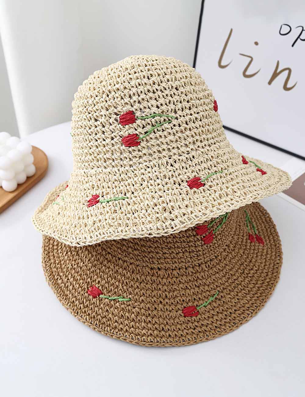 Cherry Crochet Foldable Hat - DippedShop Wholesale - #6227