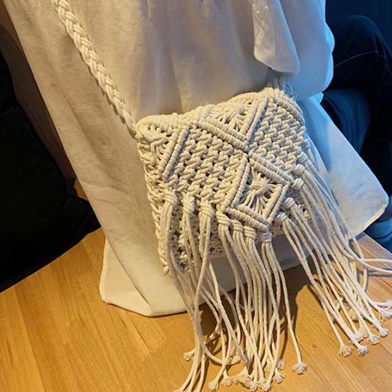 Boho Tassel Hand-Woven Hollow Crossbody Bag 8BW6BBG438L