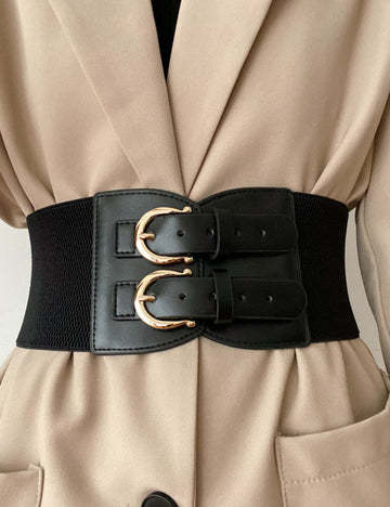 Solid Color Stretchy Adjustable Wide Waist Belt DPWB2826