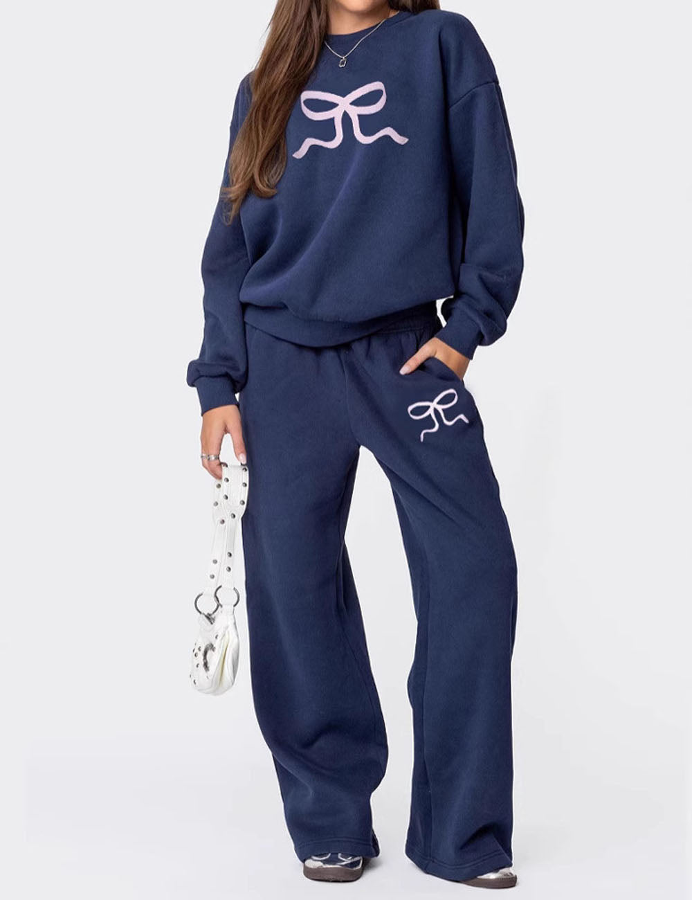 Casual Long Sleeve Thickened Sweatshirt Pants Set DP25F539