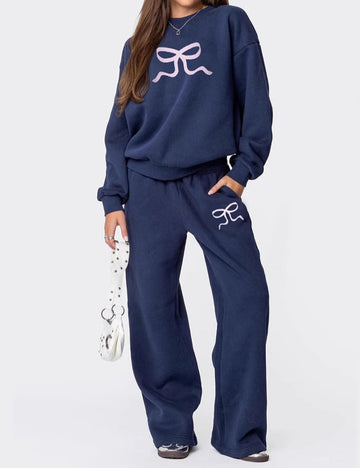 Casual Long Sleeve Thickened Sweatshirt Pants Set DP25F539