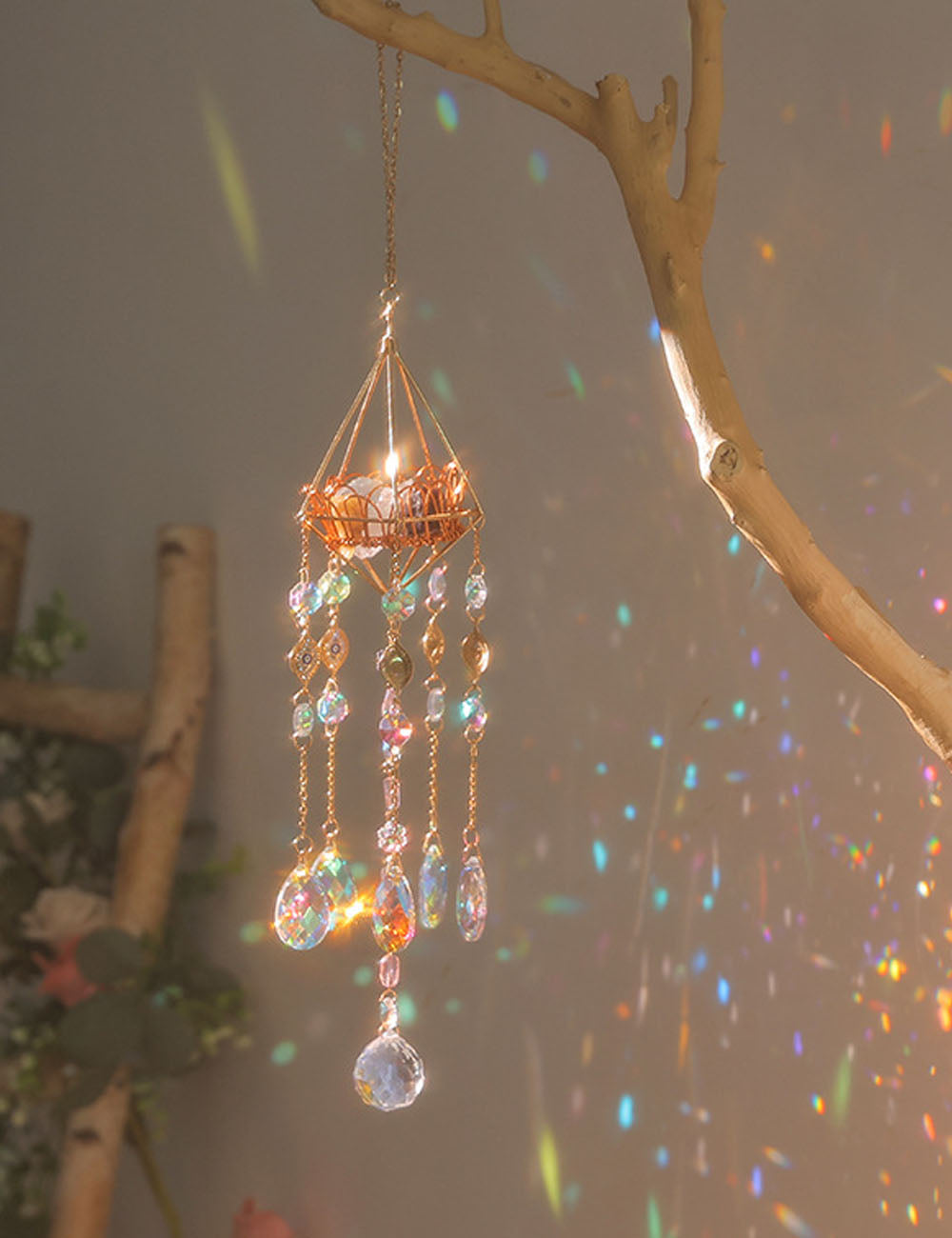 Gold Crystal Suncatcher Pendant - DippedShop Wholesale - #7299