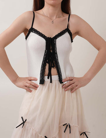 Color Block Lace String Cami Tops DP25C434