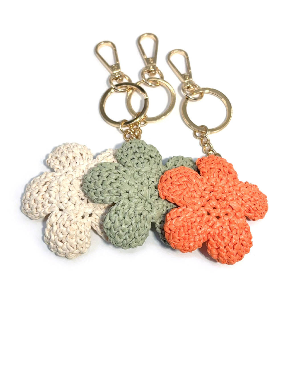 Handmade Raffia Flower Keychain - DippedShop Wholesale - #4131
