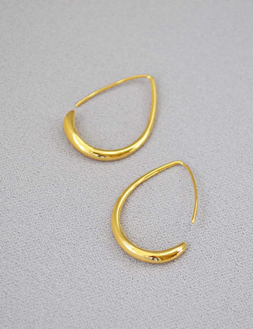 Trendy Geometric Teardrop Hoop Earrings DP25E711