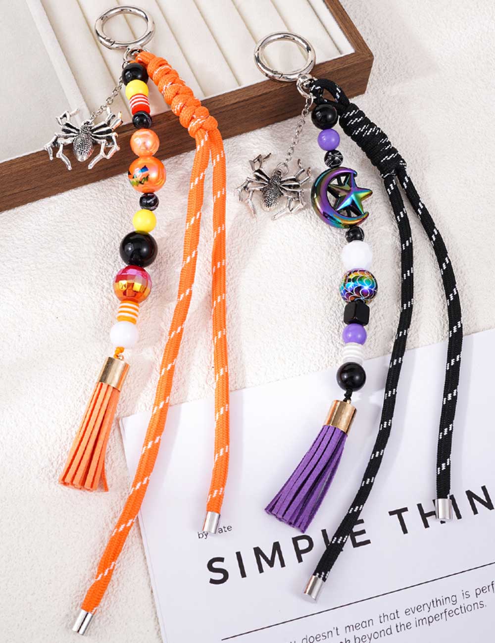 Halloween Cartoon Skull Beads Braided Bag Charm DP25G421