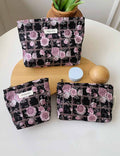 Vintage Floral Embossed Portable Makeup Bag MK2BW6W10BOB409