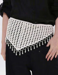 Fashion Hollow Shell Tassel Triangle Knit Headscarf MK2BK6W6HHS18