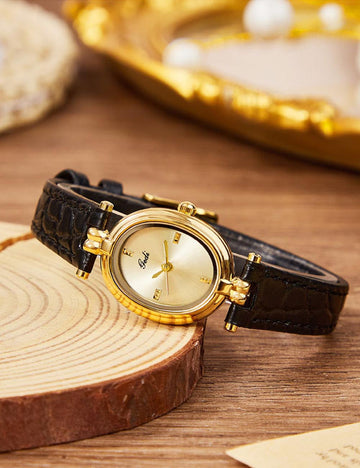 Fashion Oval Quartz Leather Band Wrist Watch MK2SSAS6W6JWA12