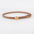 Casual Round Gold Buckle Skinny Leather Belt MK2LEEP6W6JBT31