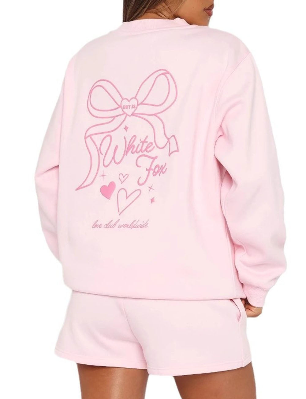 Simple Bow Print Long Sleeve Valentine Sweatshirt DP25H787