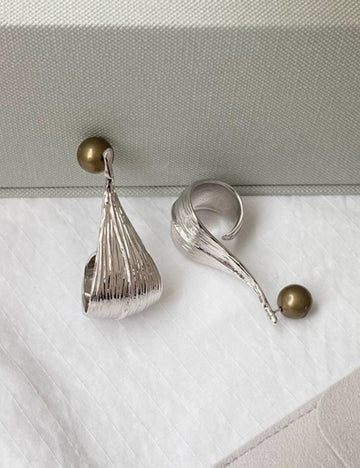 Trendy Electroplated Leaf Stud - DippedShop Wholesale - #5203